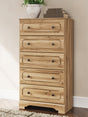 Aleaport Warm Brown Chest of Drawers front view with drawers closed