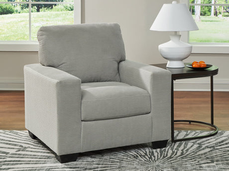 Greenbriar Smoke Velvet Chair front angle showing track arms