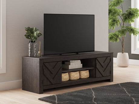 Cayboni Black 71-inch TV Stand front view