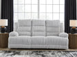 Rhines Falls Alloy Velvet Power Reclining Sofa front angle view