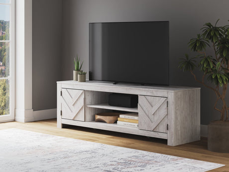 Cayboni 71 inch whitewash TV stand front view