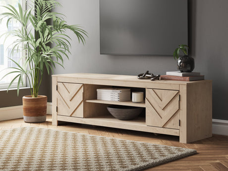Cayboni 71-inch tan TV stand front view