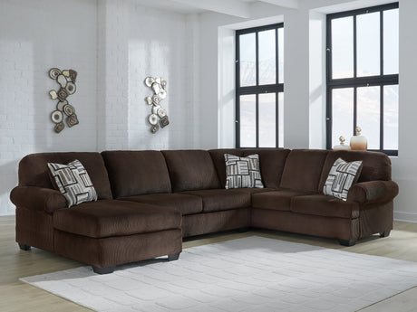 Kimlee Chocolate Velvet 3-Piece Sectional Sofa with Chaise, main view
