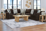 Midnight-Madness Chocolate Velvet 2-Piece Sectional sofa main view