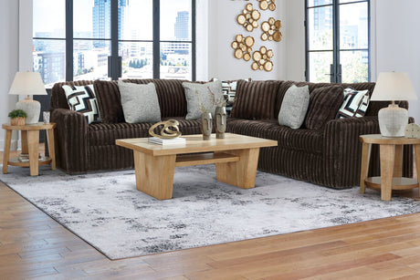 Midnight-Madness Chocolate Velvet 2-Piece Sectional sofa main view