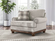 Clearbrooke Sandstone Chair and Ottoman set front view