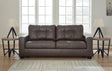 Barlin Mills Umber Faux Leather Sofa front view