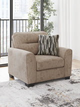Olten Oversized Chair in mocha chenille front angle view