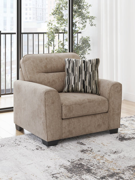 Olten Oversized Chair in mocha chenille front angle view