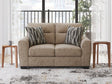 Olten Mocha Chenille Loveseat front angle view