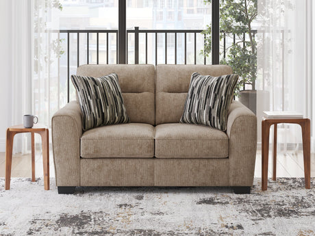 Olten Mocha Chenille Loveseat front angle view