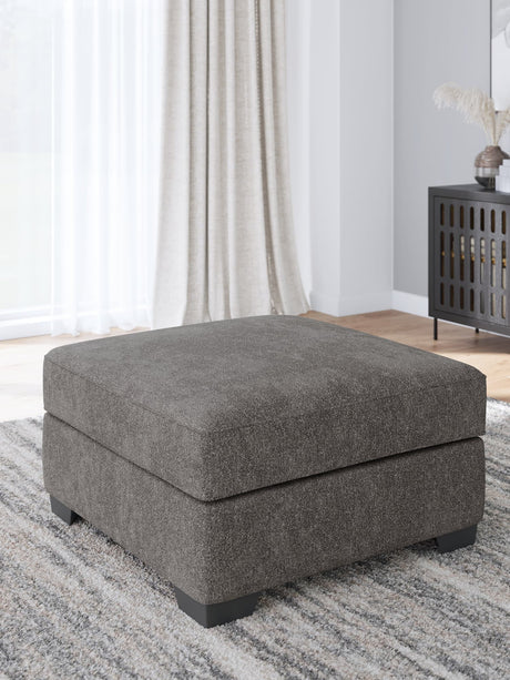 Olten Graphite Chenille Oversized Accent Ottoman front angle