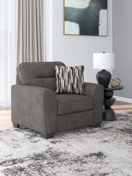 Olten Graphite Chenille Oversized Chair front angle