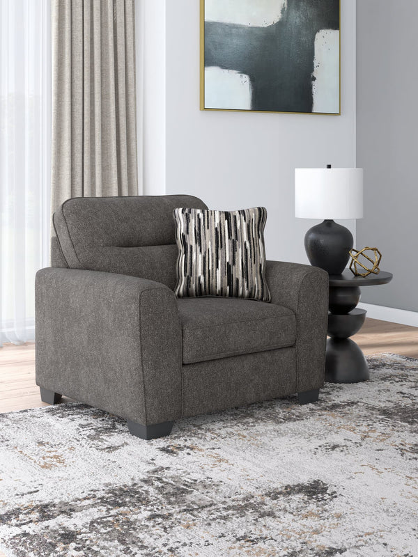 Olten Graphite Chenille Oversized Chair front angle