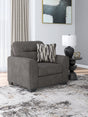 Olten Graphite Chenille Oversized Chair front angle