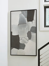 Adilson Wall Art front view with white, gray, and black abstract design