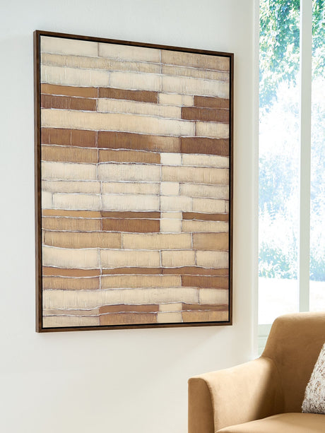 Kalanmore brown tan white abstract wall art front view