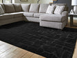 Gibbswell Black 8' x 10' washable area rug front view