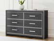 Zuraleus black dresser front view with chrome handles