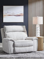 Social Pointe Pearl/Ash Chenille Power Recliner front view