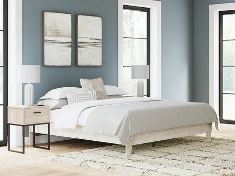 Socalle Light Natural King Platform Bed front view