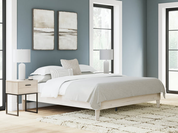 Socalle Light Natural King Platform Bed front view