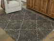 Wrenlow Gray and Cream 5x7 Shag Rug top view