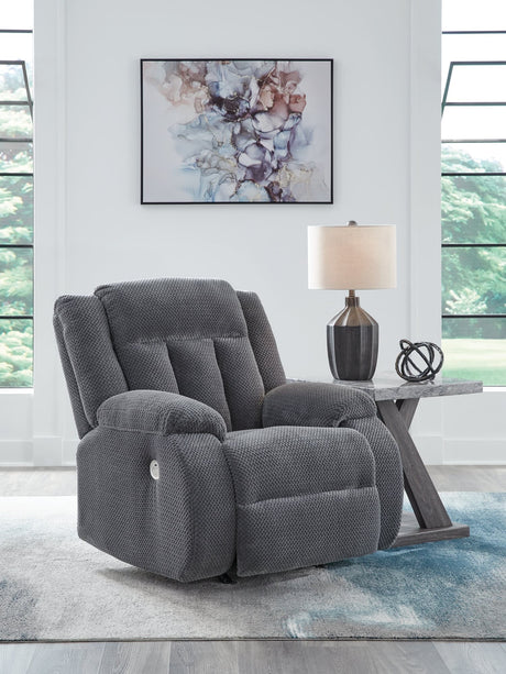Observation Steel Velvet Power Recliner main view