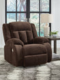 Observation Chocolate Velvet Power Recliner in chocolate velvet, front angle