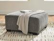 Clarington Greystone Chenille Oversized Accent Ottoman angled view