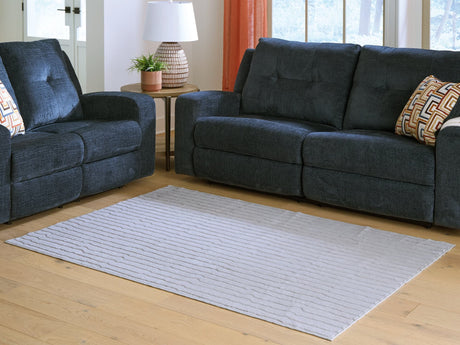 Worthley Gray washable 5x7 area rug full view