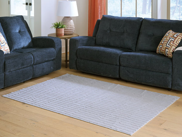Worthley Gray washable 5x7 area rug full view