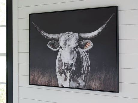 Harlandale Black White Brown framed wall art front view