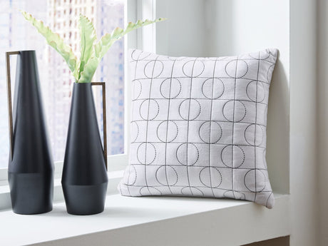 Kydner white and black geometric accent pillow front view