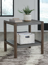 Kallenny Brown and Gray End Table front angle view