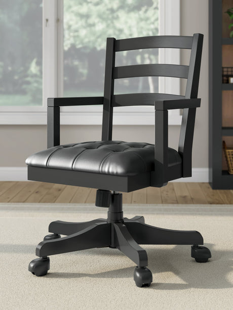 Wildenauer Black Home Office Desk Chair angled view
