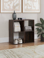 Glosmount four cube organizer front view in cherry light brown finish