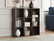 Glosmount nine cube organizer in cherry light brown, front angle view
