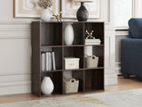 Glosmount nine cube organizer in cherry light brown, front angle view