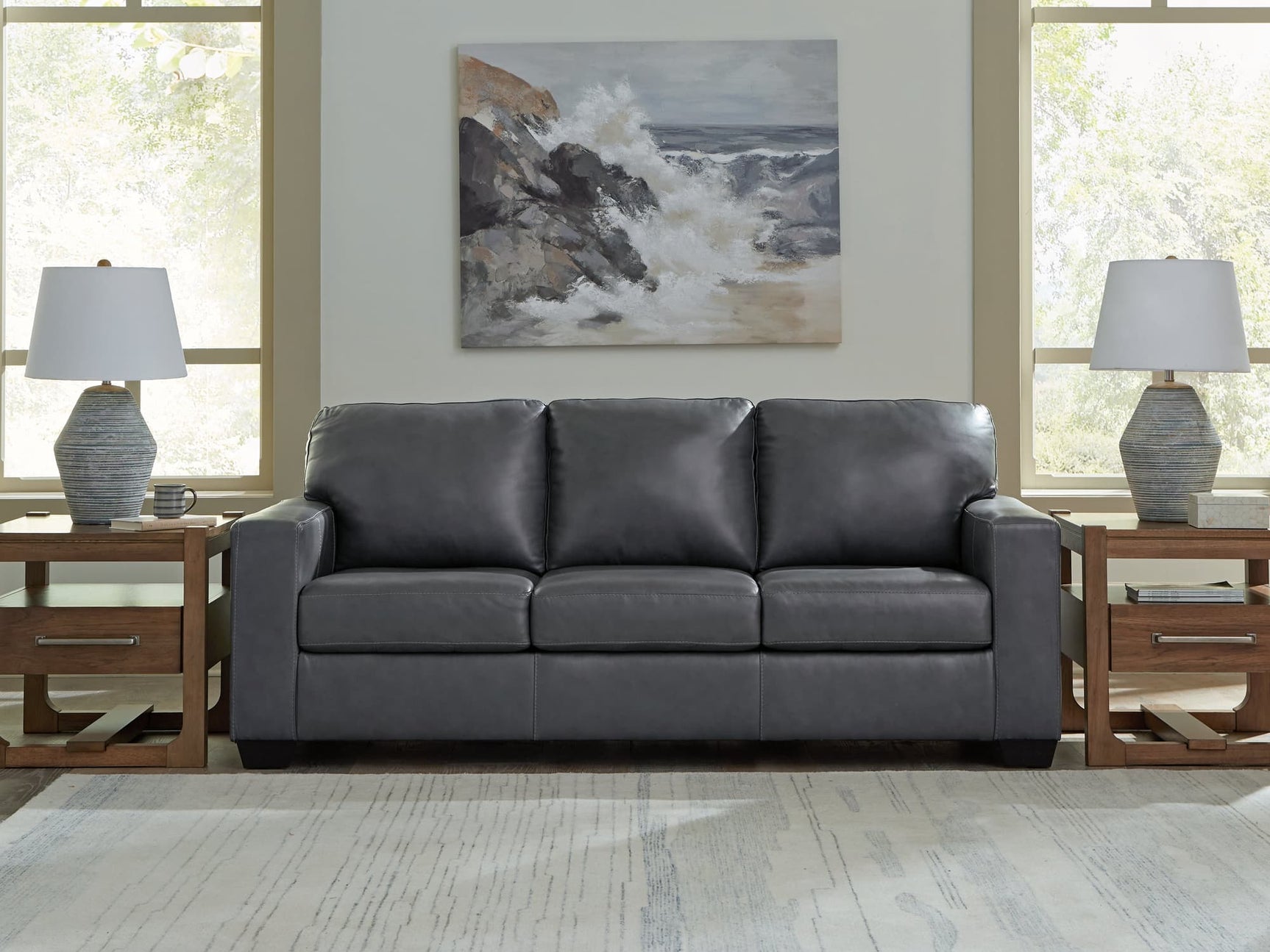 Bolsena Admiral Leather Sofa front angled view