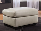 Santorine Bone Leather Match Ottoman angled side view