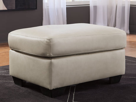 Santorine Bone Leather Match Ottoman angled side view