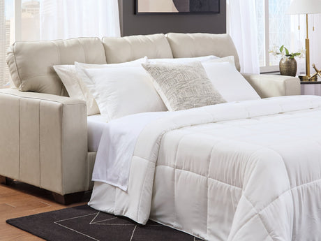 Santorine Bone Leather Queen Sofa Sleeper angled view