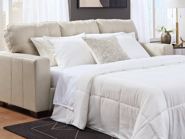 Santorine Bone Leather Queen Sofa Sleeper angled view