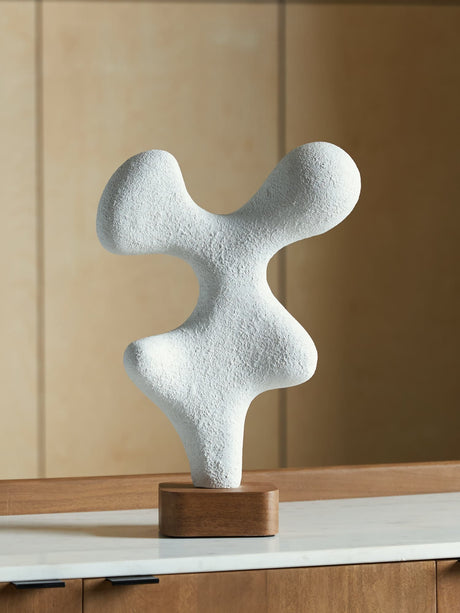 Lavarsen white and brown abstract sculpture front view