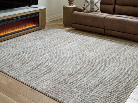 Fuadwick area rug 7'10" x 10' with multi-color stripes