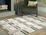 Alstone Multi 5 foot 3 inch by 7 foot striped area rug front view