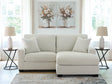 Greenbriar Ivory Velvet Sofa Chaise main view