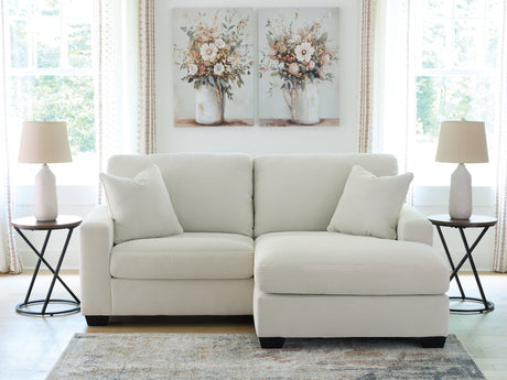 Greenbriar Ivory Velvet Sofa Chaise main view
