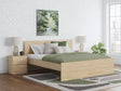 Onita Natural Queen Panel Platform Bed front view in natural finish